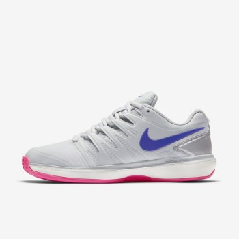 Nike Court Air Zoom Prestige - Női Teniszcipő - Platina/Metal Platina/Rózsaszín/Kék